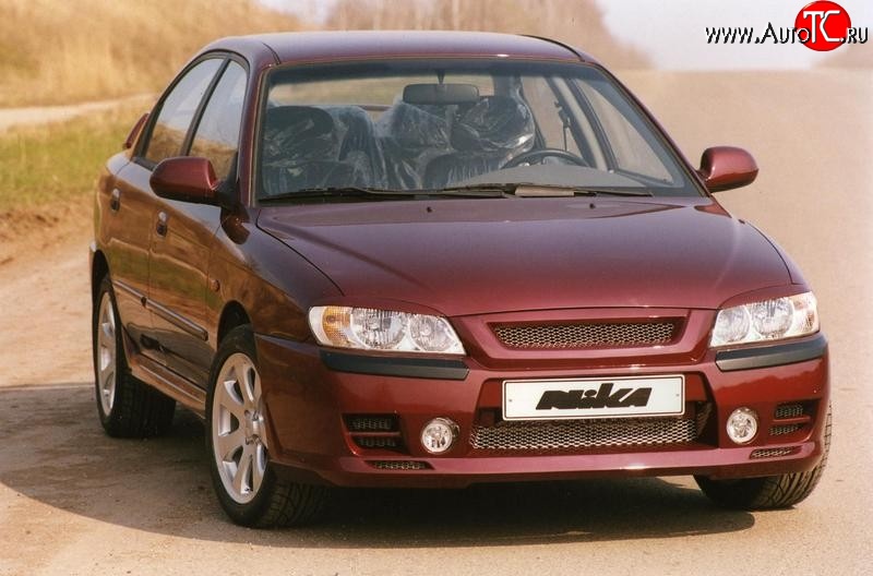 449 р. Реснички на фары Nika-Спорт KIA Spectra (2000-2009) (Неокрашенные)  с доставкой в г. Воронеж