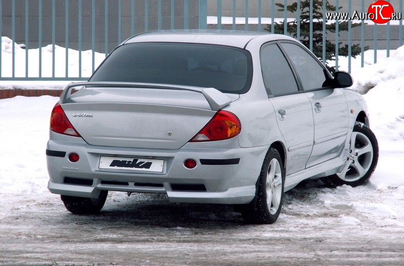7 399 р. Задний бампер Nika Sport KIA Spectra (2000-2009) (Неокрашенный)  с доставкой в г. Воронеж