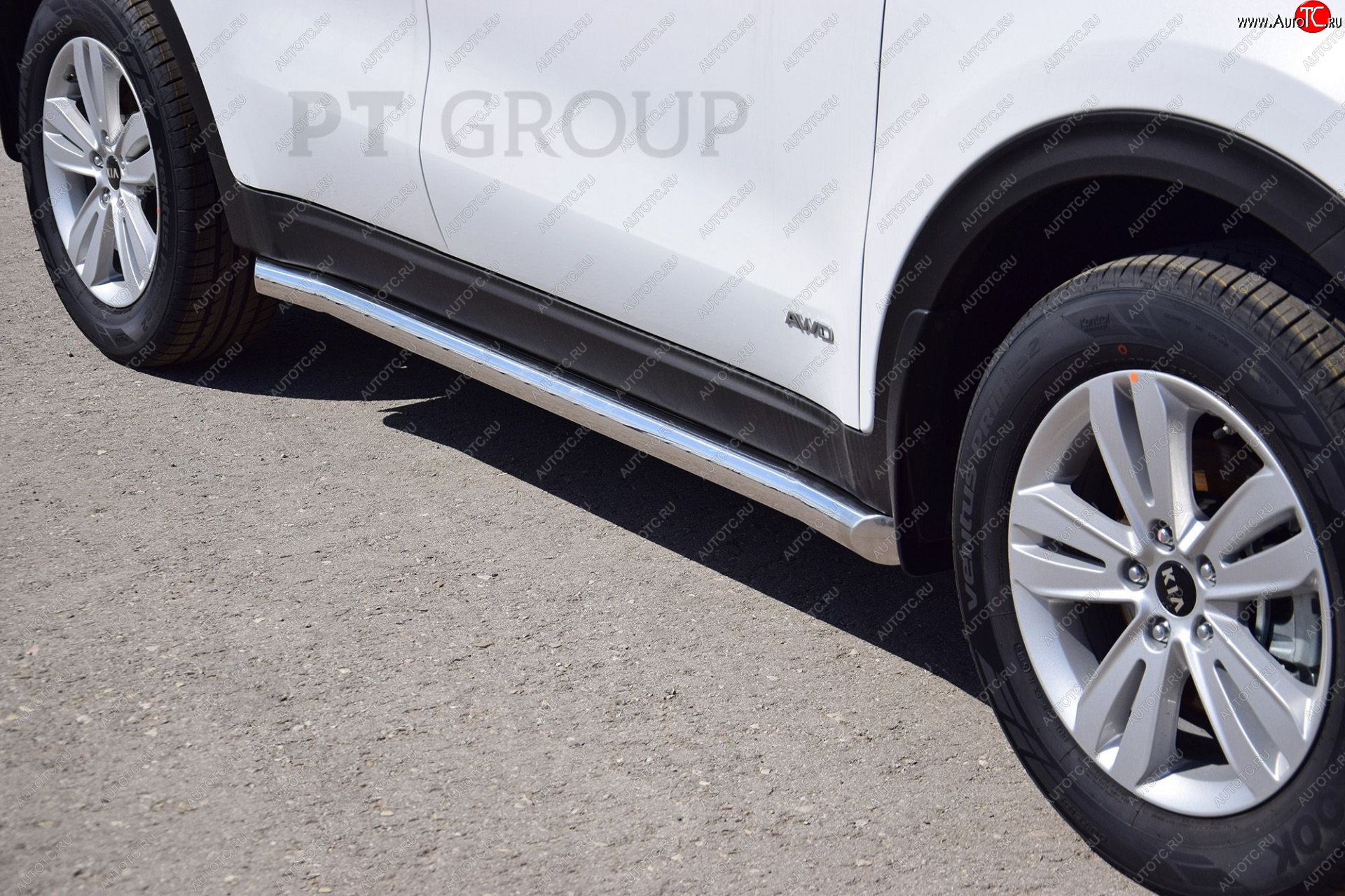 25 749 р. Защита порогов вогнутая из трубы Ø63 Petroil Tuning  KIA Sportage  4 QL (2016-2022) дорестайлинг, рестайлинг (Нержавеющая полированная сталь)  с доставкой в г. Воронеж