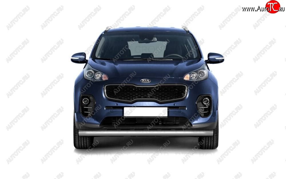 15 149 р. Защита переднего бампера одинарная из трубы d63 мм Petroil Tuning  KIA Sportage  4 QL (2016-2022) дорестайлинг, рестайлинг (Нержавеющая полированная сталь)  с доставкой в г. Воронеж