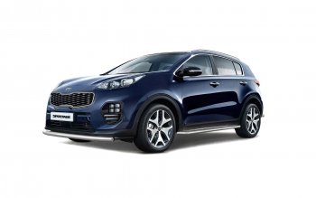 15 149 р. Защита переднего бампера одинарная из трубы d63 мм Petroil Tuning  KIA Sportage  4 QL (2016-2022) дорестайлинг, рестайлинг (Нержавеющая полированная сталь)  с доставкой в г. Воронеж. Увеличить фотографию 2