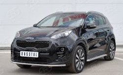 11 399 р. Защита переднего бампера (Ø42 мм, нержавейка) SLITKOFF  KIA Sportage  4 QL (2016-2018) дорестайлинг  с доставкой в г. Воронеж. Увеличить фотографию 2