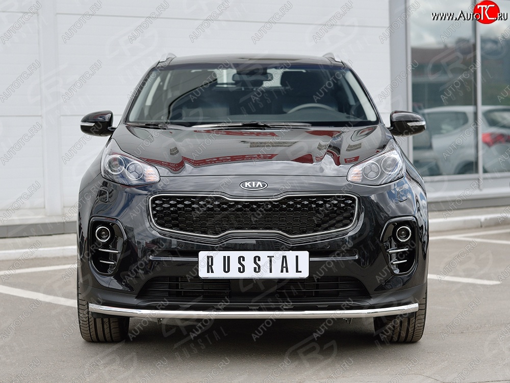11 399 р. Защита переднего бампера (Ø42 мм, нержавейка) SLITKOFF  KIA Sportage  4 QL (2016-2018) дорестайлинг  с доставкой в г. Воронеж