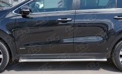 14 999 р. Защита порогов из круглой трубы диаметром 42 мм SLITKOFF  KIA Sportage  4 QL (2016-2018) дорестайлинг  с доставкой в г. Воронеж. Увеличить фотографию 2