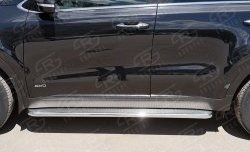 35 549 р. Порожки для ног (Ø42) SLITKOFF  KIA Sportage  4 QL (2016-2018) дорестайлинг (лист - нержавейка, профиль - нержавейка)  с доставкой в г. Воронеж. Увеличить фотографию 2