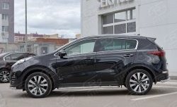 24 649 р. Порожки для ног (Ø42) SLITKOFF  KIA Sportage  4 QL (2016-2018) дорестайлинг (лист - алюминий, профиль - нержавейка)  с доставкой в г. Воронеж. Увеличить фотографию 3