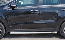 21 599 р. Защита порогов из круглой трубы диаметром 63 мм SLITKOFF  KIA Sportage  4 QL (2016-2018) дорестайлинг  с доставкой в г. Воронеж. Увеличить фотографию 2