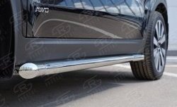 21 599 р. Защита порогов из круглой трубы диаметром 63 мм SLITKOFF  KIA Sportage  4 QL (2016-2018) дорестайлинг  с доставкой в г. Воронеж. Увеличить фотографию 3