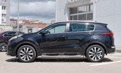 24 549 р. Защита порогов с пластиковыми вставками для ног из круглой трубы диаметром 76 мм SLITKOFF  KIA Sportage  4 QL (2016-2018) дорестайлинг  с доставкой в г. Воронеж. Увеличить фотографию 3