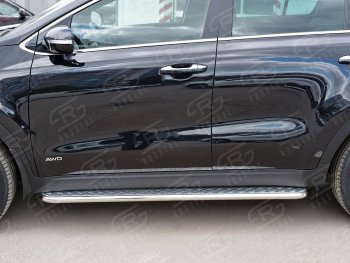 22 999 р. Широкая защита порогов с трубой диаметром 42 мм SLITKOFF v2  KIA Sportage  4 QL (2016-2018) дорестайлинг  с доставкой в г. Воронеж. Увеличить фотографию 2