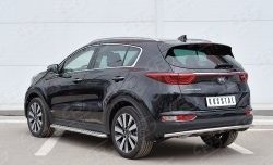 16 249 р. Защита заднего бампера (Ø42 мм, нержавейка) SLITKOFF  KIA Sportage  4 QL (2016-2018) дорестайлинг  с доставкой в г. Воронеж. Увеличить фотографию 2