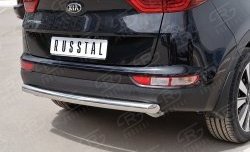 15 899 р. Защита заднего бампера (Ø63 мм дуга, нержавейка, кроме gt-line) SLITKOFF  KIA Sportage  4 QL (2016-2018) дорестайлинг  с доставкой в г. Воронеж. Увеличить фотографию 3