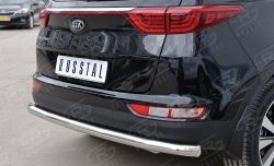16 949 р. Защита заднего бампера (Ø63 мм, нержавейка, (кроме gt-line) SLITKOFF  KIA Sportage  4 QL (2016-2018) дорестайлинг  с доставкой в г. Воронеж. Увеличить фотографию 3