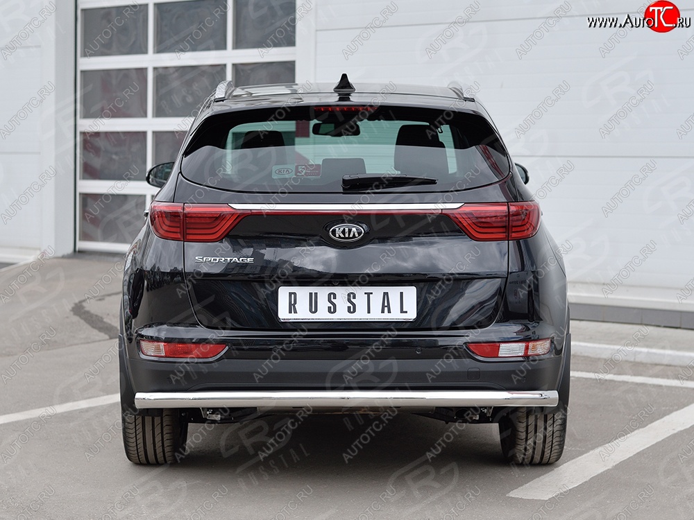 16 949 р. Защита заднего бампера (Ø63 мм, нержавейка, (кроме gt-line) SLITKOFF  KIA Sportage  4 QL (2016-2018) дорестайлинг  с доставкой в г. Воронеж