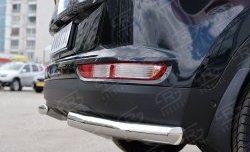 16 999 р. Защита заднего бампера (Ø63 мм уголки, нержавейка) SLITKOFF  KIA Sportage  4 QL (2016-2018) дорестайлинг  с доставкой в г. Воронеж. Увеличить фотографию 3