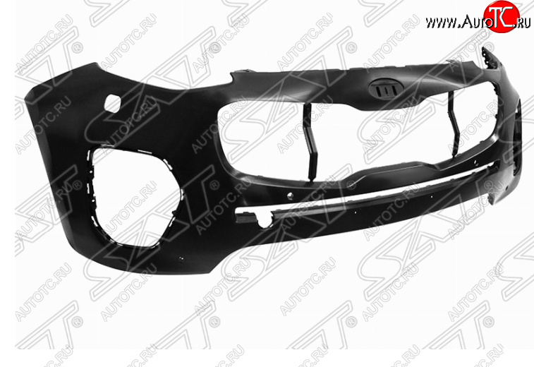 11 349 р. Передний бампер SAT (под омыватели и сонары)  KIA Sportage  4 QL (2016-2018) дорестайлинг (Неокрашенный)  с доставкой в г. Воронеж