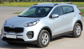 9 249 р. Рейлинги АПС  KIA Sportage  4 QL (2016-2022) дорестайлинг, рестайлинг (Башмак черный, профиль черный)  с доставкой в г. Воронеж. Увеличить фотографию 2