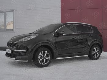 19 999 р. Защита переднего бампера (2 трубы Ø42 мм, нержавейка) SLITKOFF  KIA Sportage  4 QL (2018-2022) рестайлинг  с доставкой в г. Воронеж. Увеличить фотографию 3