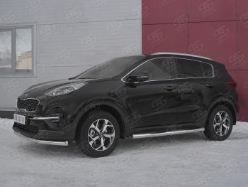 17 999 р. Защита переднего бампера (Ø 63 мм, нержавейка) SLITKOFF  KIA Sportage  4 QL (2018-2022) рестайлинг  с доставкой в г. Воронеж. Увеличить фотографию 3