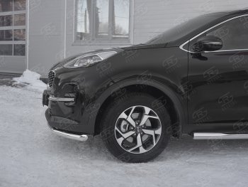 17 999 р. Защита переднего бампера (Ø 63 мм, нержавейка) SLITKOFF  KIA Sportage  4 QL (2018-2022) рестайлинг  с доставкой в г. Воронеж. Увеличить фотографию 4