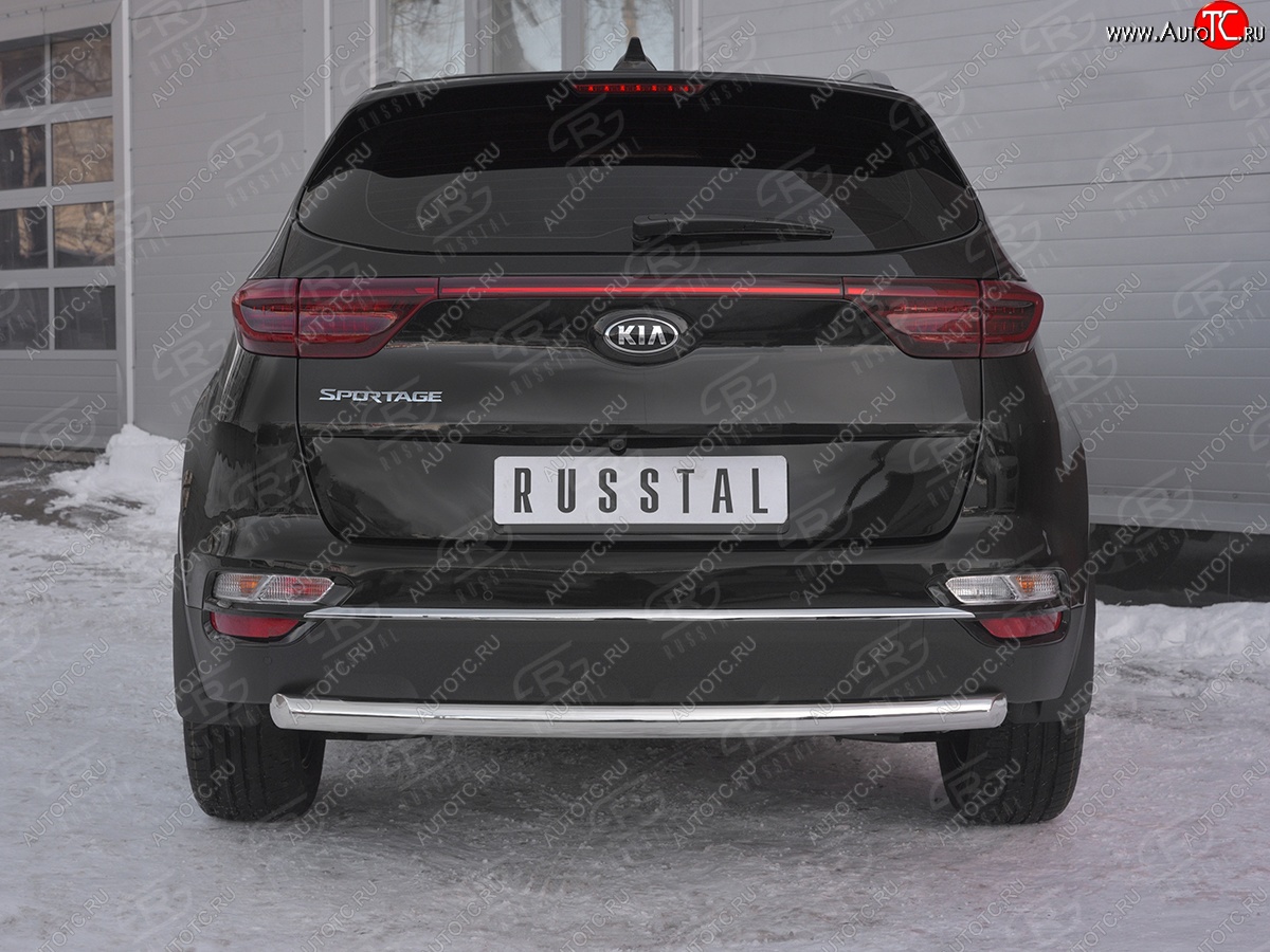 16 799 р. Защита заднего бампера (Ø63 мм, нержавейка) SLITKOFF  KIA Sportage  4 QL (2018-2022) рестайлинг  с доставкой в г. Воронеж
