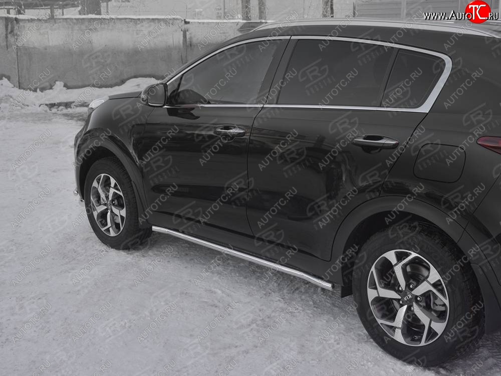 14 999 р. Защита порогов (Ø42 мм, нержавейка) SLITKOFF  KIA Sportage  4 QL (2018-2022) рестайлинг  с доставкой в г. Воронеж