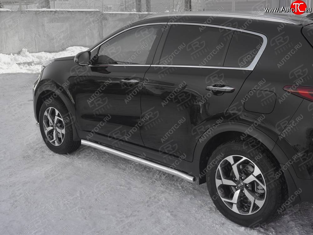 18 799 р. Защита порогов (Ø63 мм, нержавейка) SLITKOFF  KIA Sportage  4 QL (2018-2022) рестайлинг  с доставкой в г. Воронеж
