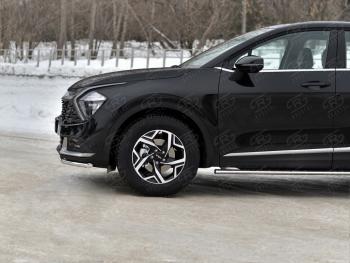 14 699 р. Защита переднего бампера (кроме STYLE и X-LINE, труба, d42) SLITKOFF  KIA Sportage  5 NQ5 (2021-2025)  с доставкой в г. Воронеж. Увеличить фотографию 2