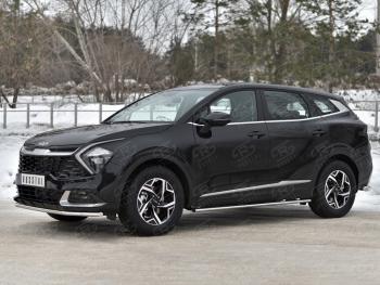 14 699 р. Защита переднего бампера (кроме STYLE и X-LINE, труба, d42) SLITKOFF  KIA Sportage  5 NQ5 (2021-2025)  с доставкой в г. Воронеж. Увеличить фотографию 3