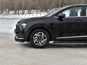 9 399 р. Защита переднего бампера (кроме STYLE и X-LINE, труба, d63, с чёрным полимерным покрытием) SLITKOFF  KIA Sportage  5 NQ5 (2021-2025)  с доставкой в г. Воронеж. Увеличить фотографию 3