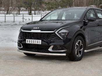15 899 р. Защита переднего бампера (кроме STYLE и X-LINE, труба, d63мм.) SLITKOFF  KIA Sportage  5 NQ5 (2021-2025)  с доставкой в г. Воронеж. Увеличить фотографию 2