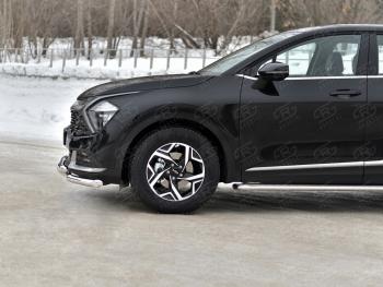 24 649 р. Защита переднего бампера (кроме STYLE и X-LINE, труба d63 с клыками) SLITKOFF  KIA Sportage  5 NQ5 (2021-2025)  с доставкой в г. Воронеж. Увеличить фотографию 3