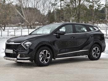24 649 р. Защита переднего бампера (кроме STYLE и X-LINE, труба d63 с клыками) SLITKOFF  KIA Sportage  5 NQ5 (2021-2025)  с доставкой в г. Воронеж. Увеличить фотографию 4