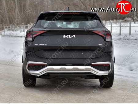 12 299 р. Защита заднего бампера (труба, d42, волна) SLITKOFF  KIA Sportage  5 NQ5 (2021-2025)  с доставкой в г. Воронеж