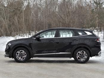 32 999 р. Защита порогов (кроме STYLE и X-LINE, труба d42мм.) SLITKOFF  KIA Sportage  5 NQ5 (2021-2025) (Лист и профиль нержавейка)  с доставкой в г. Воронеж. Увеличить фотографию 3