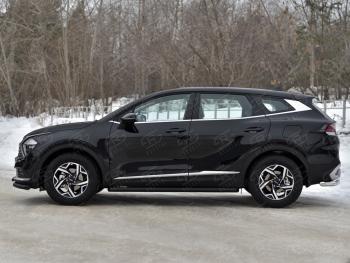 13 999 р. Защита порогов (труба d63 мм, с чёрным полимерным покрытием) SLITKOFF  KIA Sportage  5 NQ5 (2021-2025) (Торцы со срезом 45°)  с доставкой в г. Воронеж. Увеличить фотографию 3