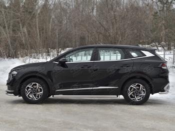 18 549 р. Защита порогов (кроме STYLE и X-LINE, труба d63мм.) SLITKOFF  KIA Sportage  5 NQ5 (2021-2025) (Торцы со срезом 45°)  с доставкой в г. Воронеж. Увеличить фотографию 3