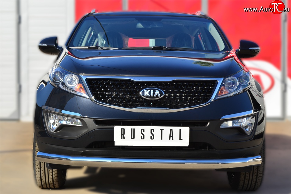 16 199 р. Одинарная защита переднего бампера диаметром 76 мм SLITKOFF  KIA Sportage  3 SL (2010-2014) дорестайлинг  с доставкой в г. Воронеж