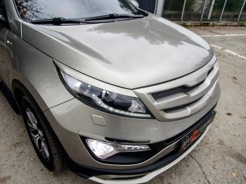 3 699 р. Решётка радиатора MV-Tuning  KIA Sportage  3 SL (2010-2016) дорестайлинг, рестайлинг (Неокрашенная, Без сетки)  с доставкой в г. Воронеж. Увеличить фотографию 3