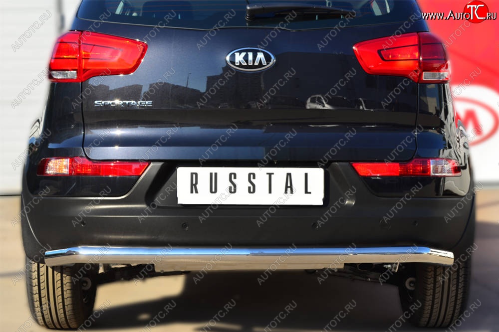 12 999 р. Защита заднего бампера (Ø63 мм, нержавейка) RUSSTAL  KIA Sportage  3 SL (2010-2016) дорестайлинг, рестайлинг  с доставкой в г. Воронеж