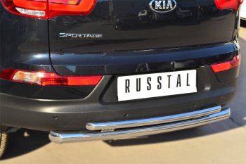 16 499 р. Защита заднего бампера (Ø63/42 мм, нержавейка) SLITKOFF  KIA Sportage  3 SL (2010-2016) дорестайлинг, рестайлинг  с доставкой в г. Воронеж. Увеличить фотографию 2