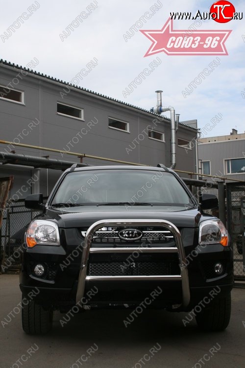 11 249 р. Защита переднего бампера (рестайлинг) Souz-96 (d60)  KIA Sportage  2 JE,KM (2004-2008) дорестайлинг  с доставкой в г. Воронеж