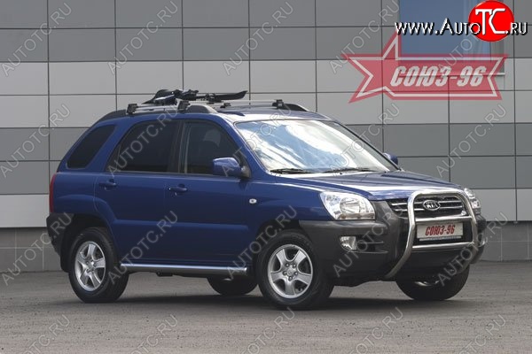 10 754 р. Защита переднего бампера Souz-96 (d60)  KIA Sportage  2 JE,KM (2008-2010)  рестайлинг  с доставкой в г. Воронеж