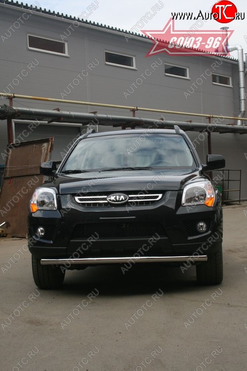 10 484 р. Защита переднего бампера одинарная (рестайлинг) Souz-96 (d42).  KIA Sportage  2 JE,KM (2004-2008) дорестайлинг  с доставкой в г. Воронеж