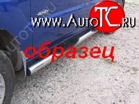 12 399 р. Защита порогов из труб d76 Slitkoff (с проступью)  KIA Sportage  2 JE,KM (2008-2010)  рестайлинг (Цвет: серебристый)  с доставкой в г. Воронеж