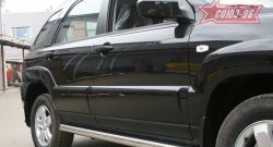 Защита порогов (рестайлинг) Souz-96 (d76) KIA Sportage  2 JE,KM (2004-2008) дорестайлинг