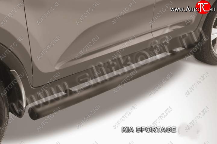 10 599 р. Защита порогов из труб d57 Slitkoff  KIA Sportage  2 JE,KM (2004-2008) дорестайлинг (Цвет: серебристый)  с доставкой в г. Воронеж