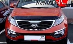 Дефлектор капота темный SIM KIA Sportage  3 SL (2010-2016) дорестайлинг, рестайлинг