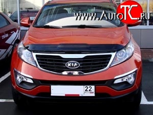 3 299 р. Дефлектор капота темный SIM  KIA Sportage  3 SL (2010-2016) дорестайлинг, рестайлинг  с доставкой в г. Воронеж