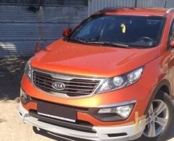 7 799 р. Накладка на передний бампер JSW Style  KIA Sportage  3 SL (2010-2014) дорестайлинг (Неокрашенная)  с доставкой в г. Воронеж. Увеличить фотографию 2